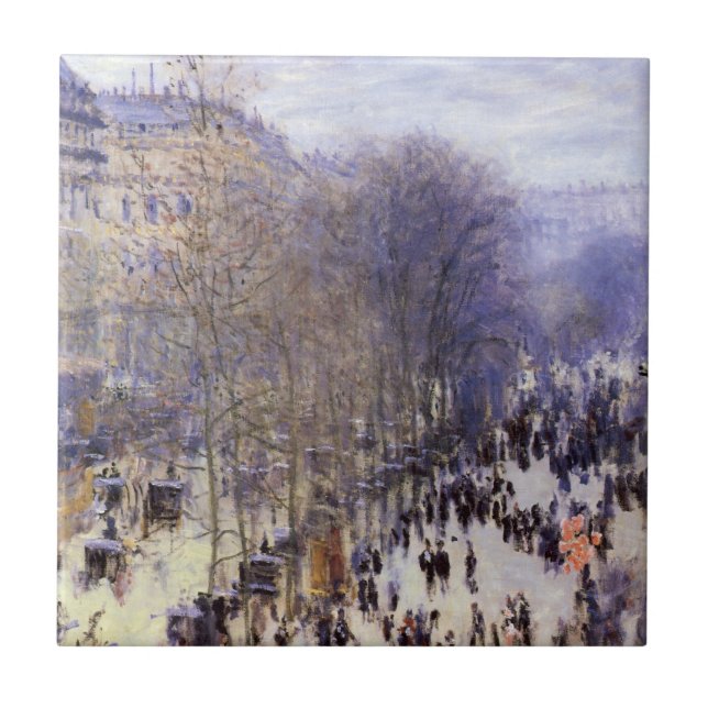 Boulevard des Capucines by Claude Monet, Fine Art Tile (Front)