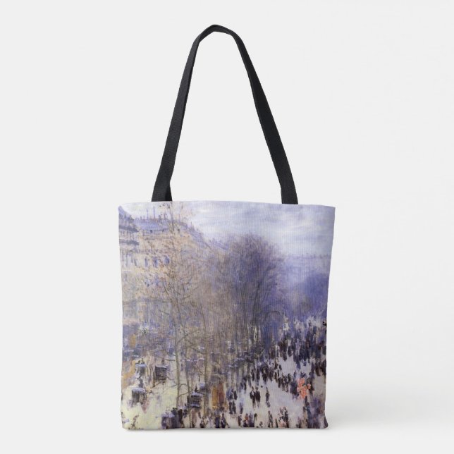 Boulevard des Capucines by Claude Monet, Fine Art Tote Bag (Back)
