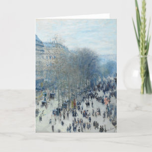 Boulevard des Capucines by Claude Monet Holiday Card