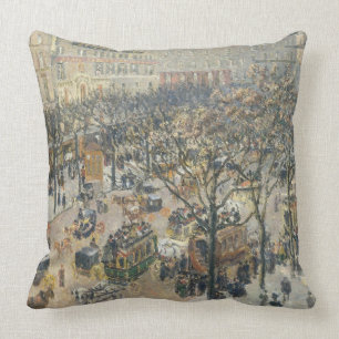 Boulevard des Italiens, Morning, Sunlight, 1897 Throw Pillow