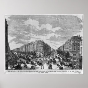 Boulevard Haussmann extended between Poster