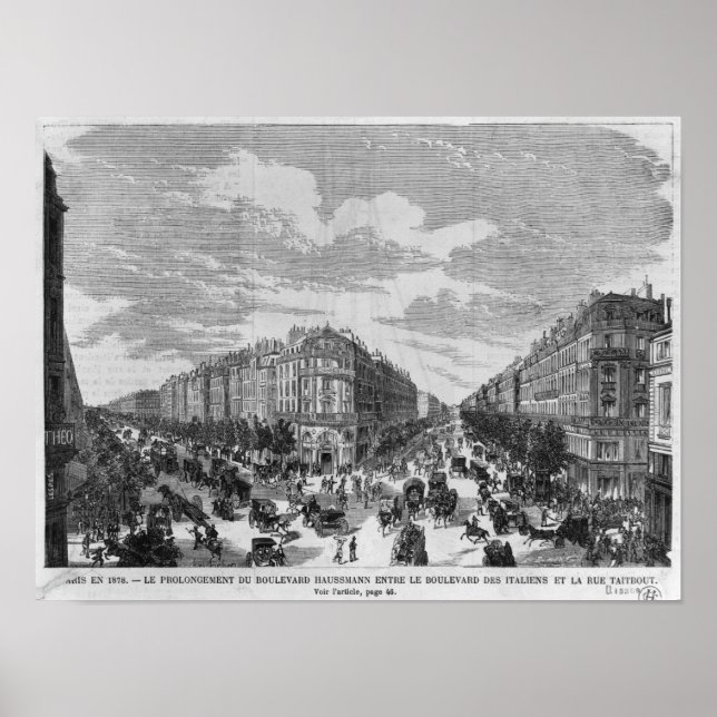 Boulevard Haussmann extended between Poster (Front)
