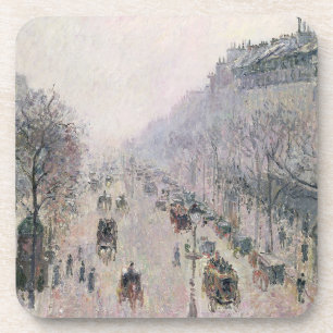 Boulevard Montmartre, 1897 (oil on canvas) Coaster
