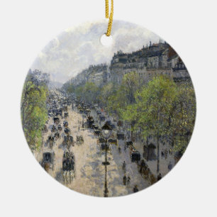 Boulevard Montmartre Spring Paris Camille Pissarro Ceramic Ornament