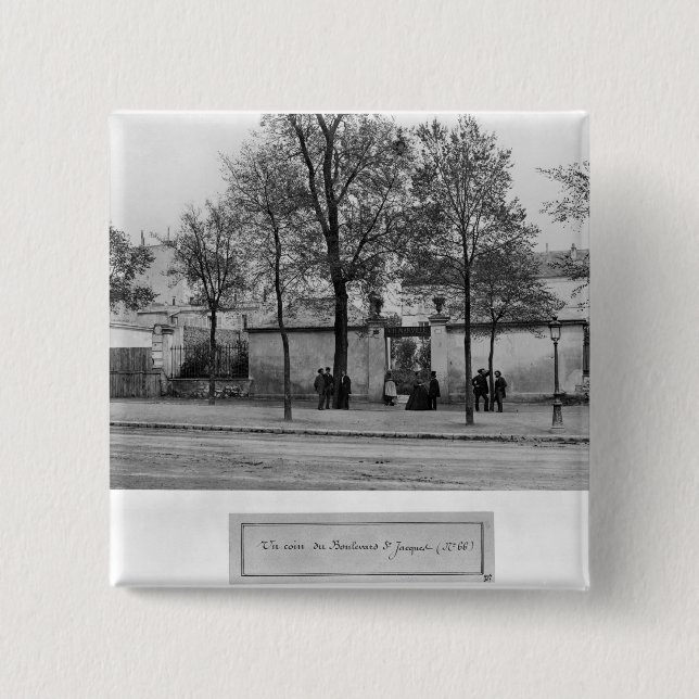 Boulevard Saint-Jacques 2 Inch Square Button (Front)