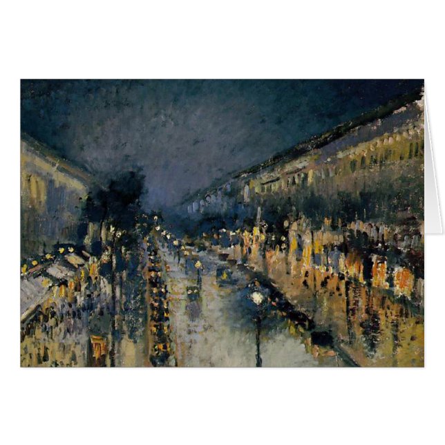 Boulevarde Montmartre à la nuit ~ Camille Pissarro (Devant horizontal)