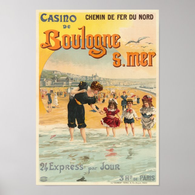 Boulogne sur mer France Vintage Poster 1890 (Front)