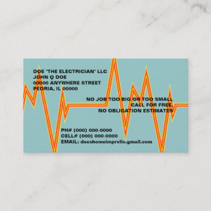 BOULON DES CARTES DE VISITE DE L'ÉLECTRICIEN DE