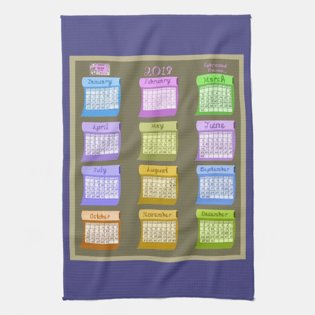 Boulons de la serviette 2019 de calendrier de thé (Vertical)