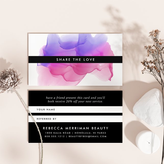 Boulot d'aquarelle Magenta moderne | Carte de reco (Créateur téléchargé)