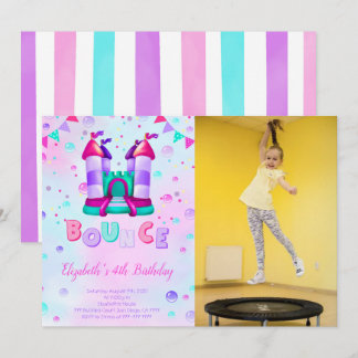 Bounce Birthday Photo Invitation