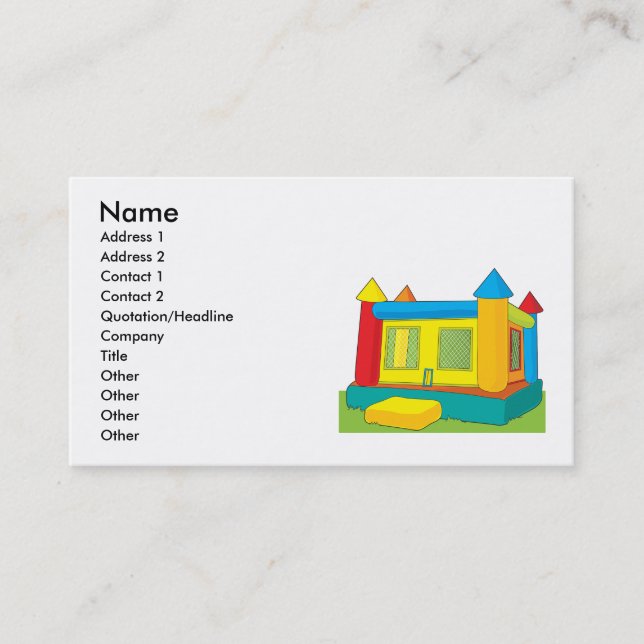Bounce Castle Business Card (Front)