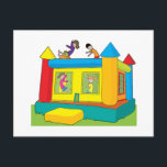 Bounce Castle Kids Postcard<br><div class="desc">A colourful bounce castle set outdoors with kids.  Customize this item with a name,  comment or whatever you like to make it truly unique!</div>
