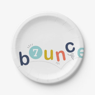 Bounce   Colourful Kids Birthday Party Paper Plate