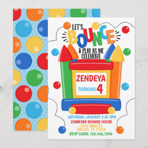 Bounce House Anniversaire Fête Invitation Invitati