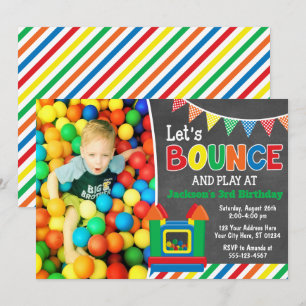 Bounce House Anniversaire Invitation avec photo