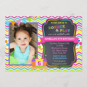 Bounce House Anniversaire Invitations Fille