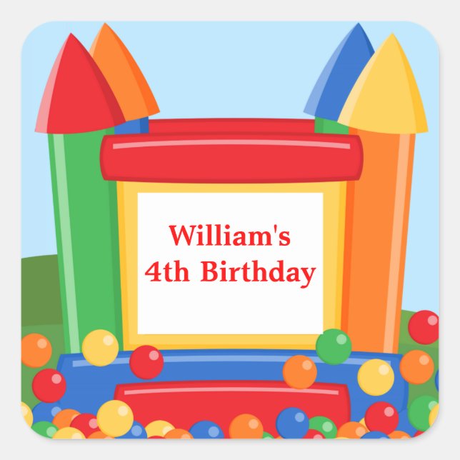 Bounce House Anniversaire Sticker (Devant)