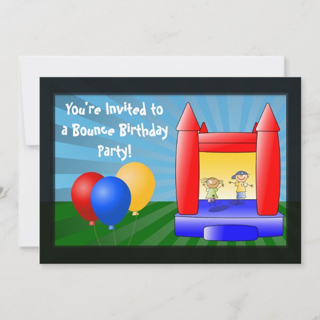 Bounce House Balloons Birthday Party Invitation (Front)