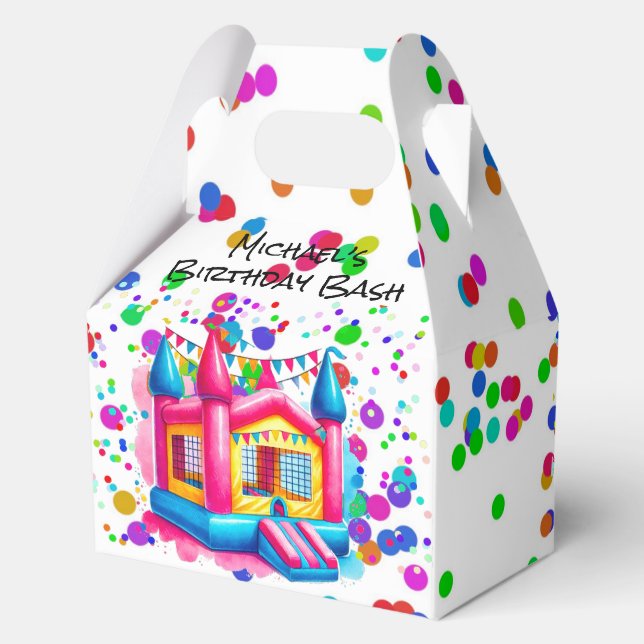 Bounce House Birthday Bash Favor Box (Back)