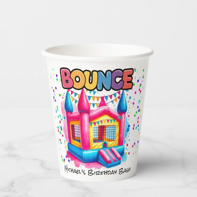 Bounce House Birthday Bash Paper Cups (Front)
