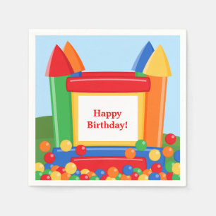 Bounce House Birthday Paper Napkins