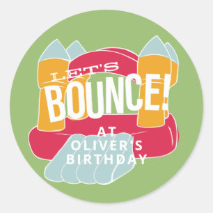 Bounce House birthday party design Classic Round Sticker