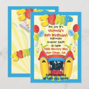 Bounce House BIrthday Party Invitation