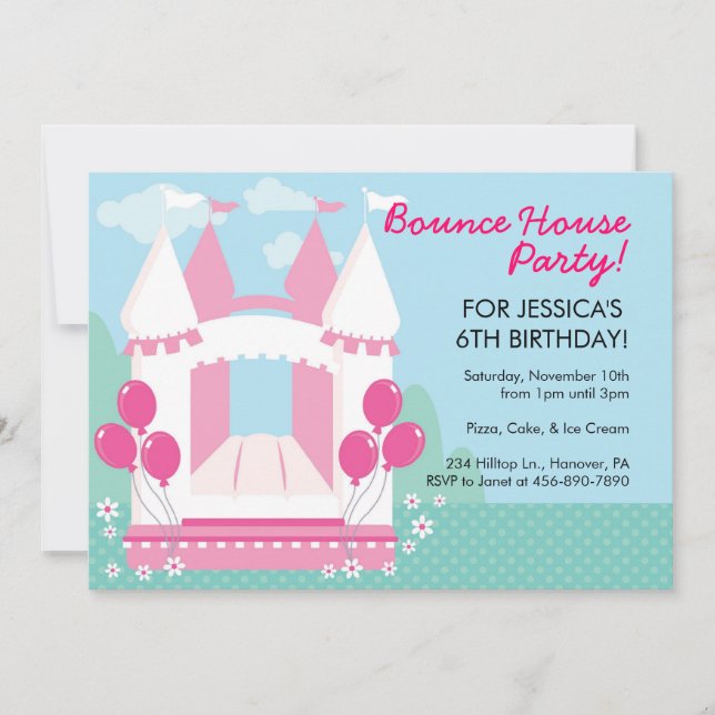 Bounce House Birthday Party Invitations (Front)