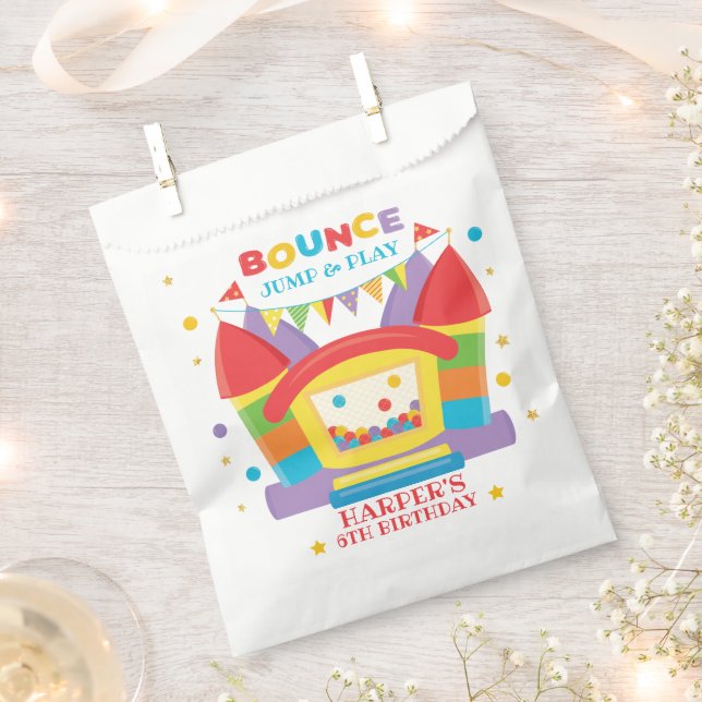 Bounce House Birthday Rainbow Favour Bag (Clipped)