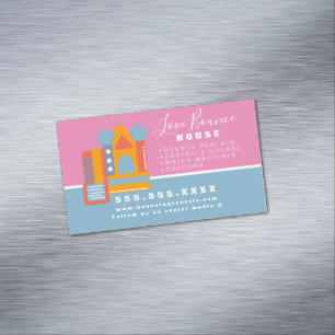 Bounce House Bouncy Jump Business  Magnetic Business Card
