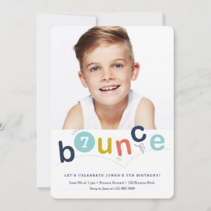 Bounce House Colourful Modern Kids Birthday Party Invitation