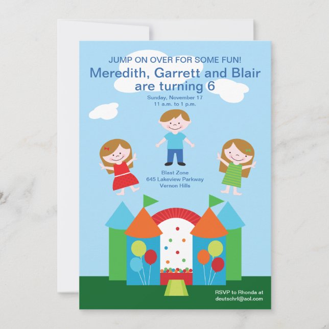 Bounce House Invitation (Front)