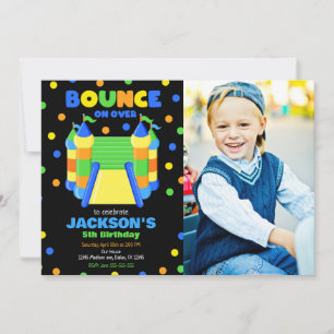 Bounce House Jump Birthday Party Photo Invitation