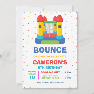 Bounce House Jump Kids Birthday Invitation