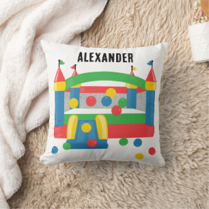 Bounce House Jumping Castle Ball Cute Pattern Throw Pillow