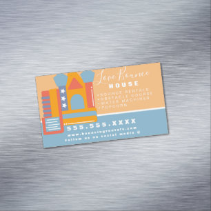 Bounce House Logo Party Carnival Rentals  Business Magnetic Business Card