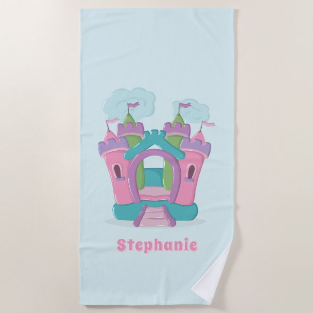 Bounce House Party Beach Towel (Front)