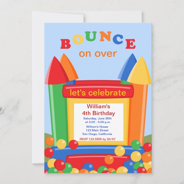 Bounce House Party Invitations (Front)