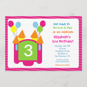 Bounce House Photo Invitation d'anniversaire pour 