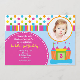 Bounce House Photo Invitations à la fête d'anniver