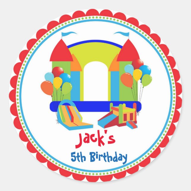 Bounce House Stickers Anniversaire (Devant)