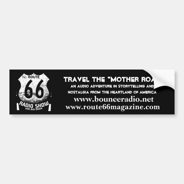 Bounce Radio Route 66 Bumper Sticker (Front)