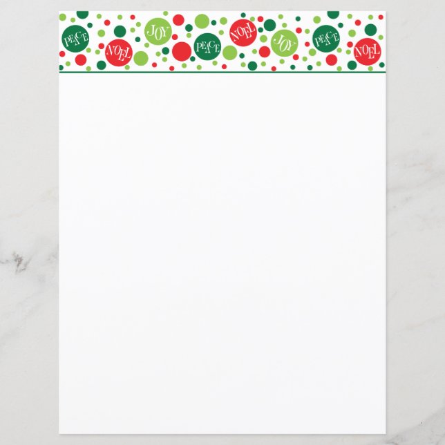 Bouncing Dots Christmas Letterhead (Front)