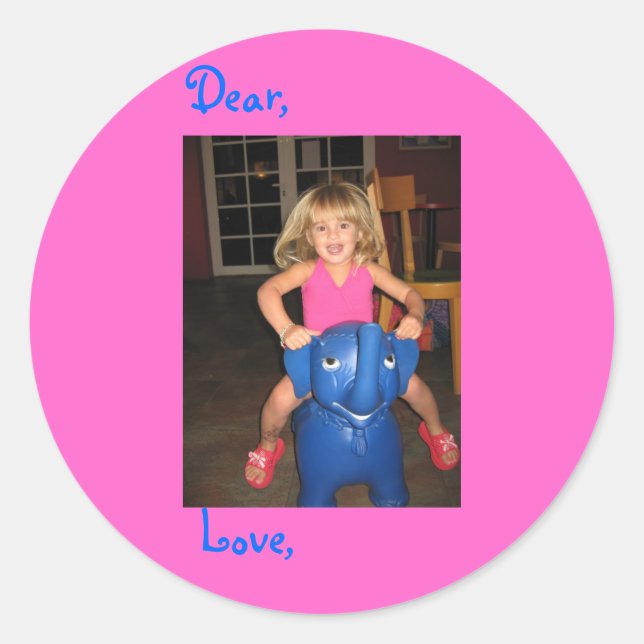Bouncing Elephant Classic Round Sticker (Front)