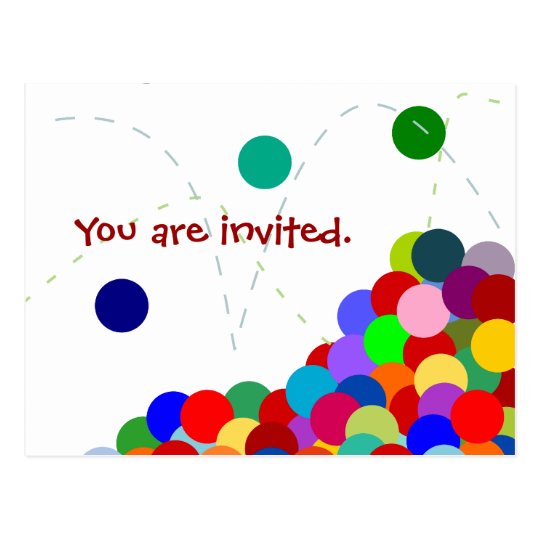 Bouncing Party Invitation Postcard