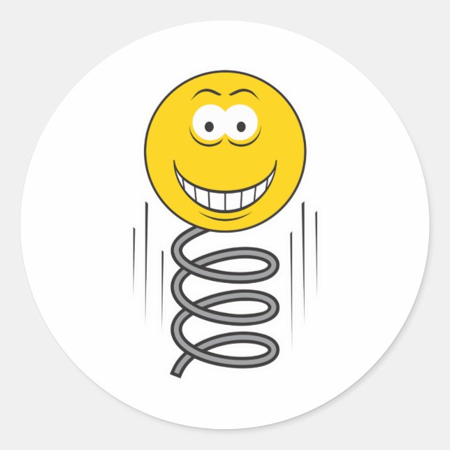 Bouncing Spring Face Classic Round Sticker (Front)