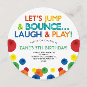 Bouncy Ball Birthday Circle Invitation