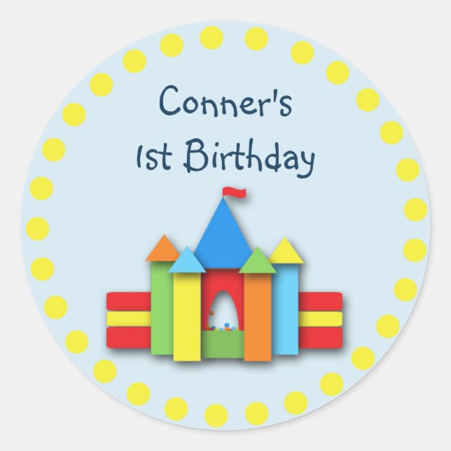 Bouncy Bithday Invitation Seal or Address Label (Front)