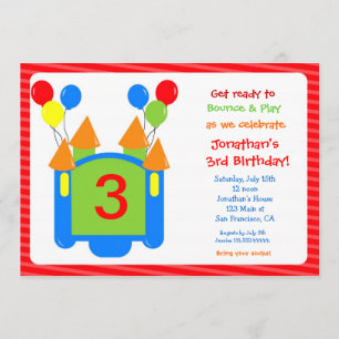 Bouncy Bounce House Birthday Invitation